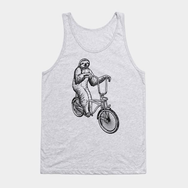 Sloth Riding Bike Tank Top by Dinny